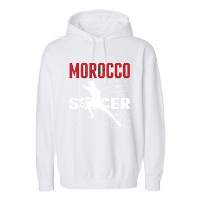 Morocco Soccer Fans Jersey Cool Gift Moroccan Flag Football Lovers Meaningful Gi Garment-Dyed Fleece Hoodie