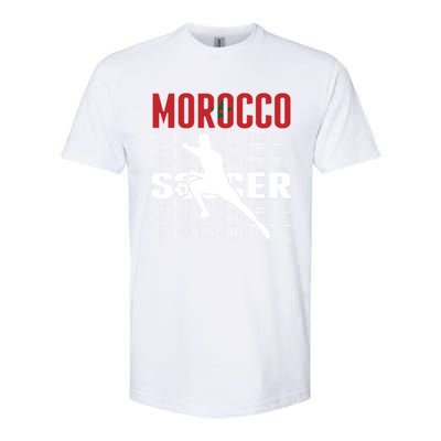 Morocco Soccer Fans Jersey Cool Gift Moroccan Flag Football Lovers Meaningful Gi Softstyle CVC T-Shirt