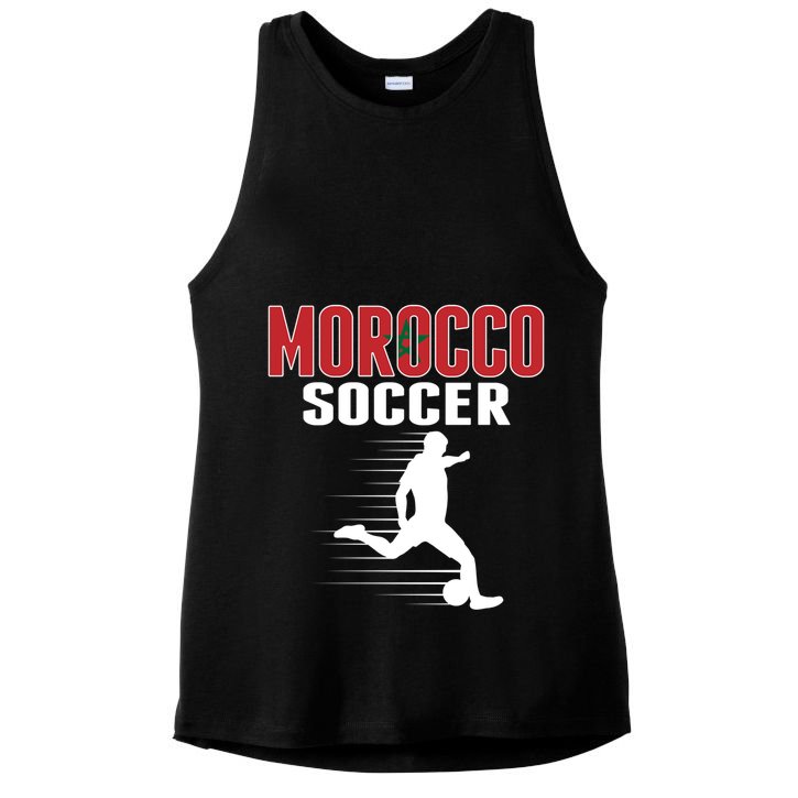 Morocco Soccer Fans Jersey Gift Moroccan Flag Football Lovers Gift Ladies PosiCharge Tri-Blend Wicking Tank