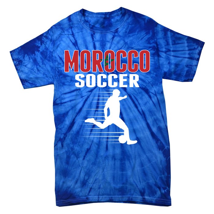 Morocco Soccer Fans Jersey Gift Moroccan Flag Football Lovers Gift Tie-Dye T-Shirt