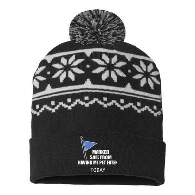 Marked Safe From Having My Pet Eaten Today USA-Made Snowflake Beanie