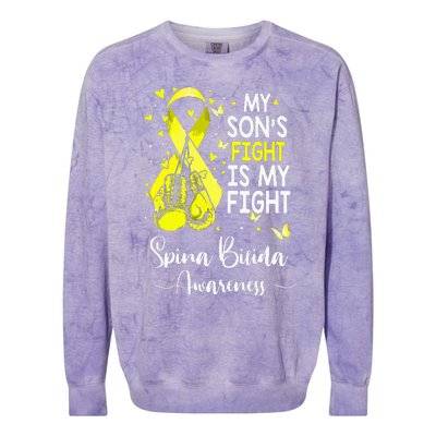 My Son's Fight Is My Fight Spina Bifida Awareness Colorblast Crewneck Sweatshirt