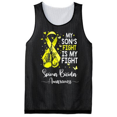 My Son's Fight Is My Fight Spina Bifida Awareness Mesh Reversible Basketball Jersey Tank