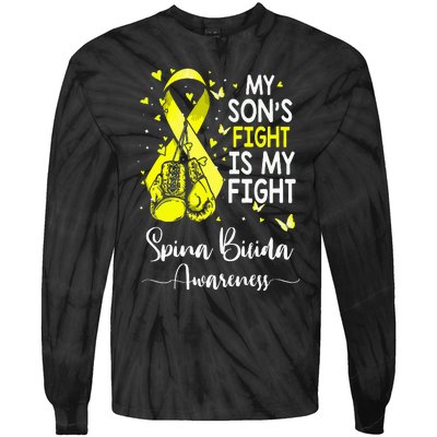 My Son's Fight Is My Fight Spina Bifida Awareness Tie-Dye Long Sleeve Shirt