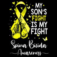 My Son's Fight Is My Fight Spina Bifida Awareness Women's Crop Top Tee
