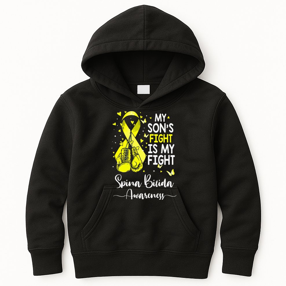 My Son's Fight Is My Fight Spina Bifida Awareness Kids Hoodie