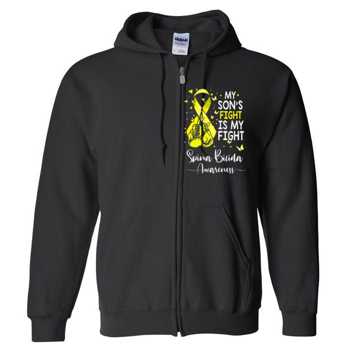 My Son's Fight Is My Fight Spina Bifida Awareness Full Zip Hoodie