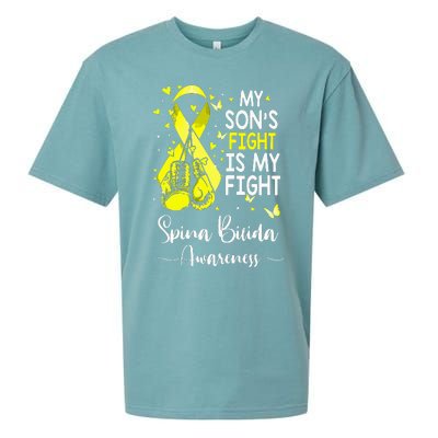 My Son's Fight Is My Fight Spina Bifida Awareness Sueded Cloud Jersey T-Shirt