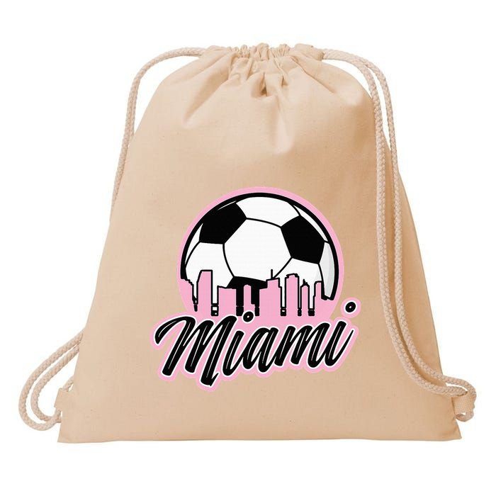 Miami Soccer Fans Related Products Drawstring Bag
