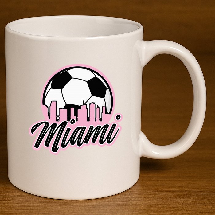Miami Soccer Fans Related Products 11oz C Handle Ceramic Mug