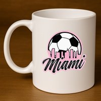 Miami Soccer Fans Related Products 11oz C Handle Ceramic Mug