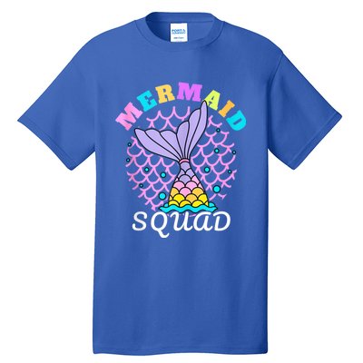 Mermaid Squad Funny Birthday Party Womens Family Tall T-Shirt