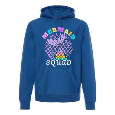 Mermaid Squad Funny Birthday Party Womens Family Premium Hoodie