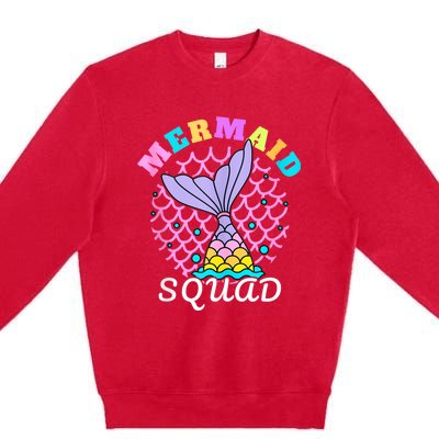 Mermaid Squad Funny Birthday Party Womens Family Premium Crewneck Sweatshirt