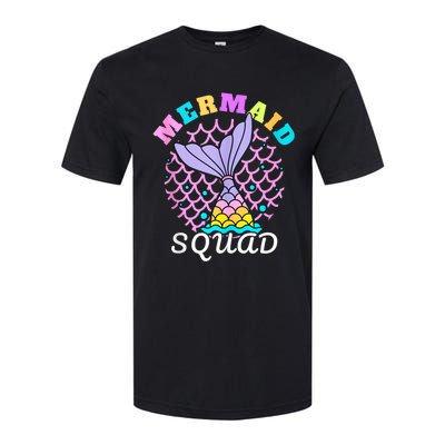 Mermaid Squad Funny Birthday Party Womens Family Softstyle CVC T-Shirt