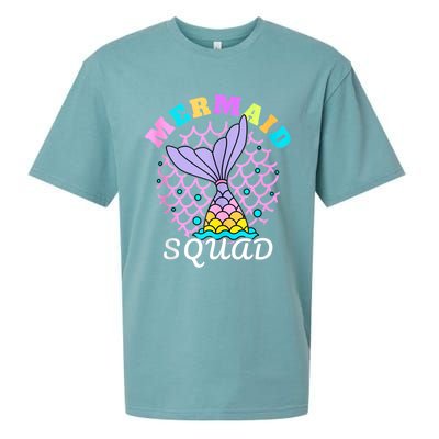 Mermaid Squad Funny Birthday Party Womens Family Sueded Cloud Jersey T-Shirt