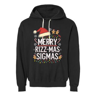 Merry Sigmas Funny Gen Alpha X Mas Santa Christmas Garment-Dyed Fleece Hoodie