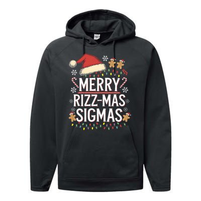 Merry Sigmas Funny Gen Alpha X Mas Santa Christmas Performance Fleece Hoodie