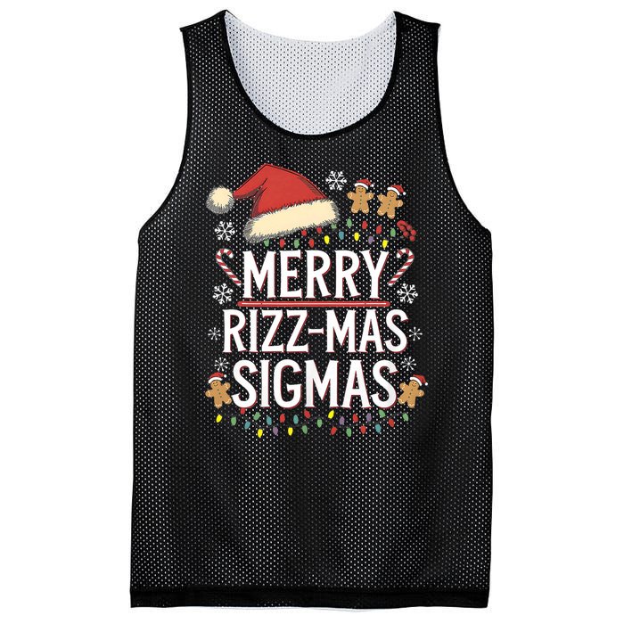 Merry Sigmas Funny Gen Alpha X Mas Santa Christmas Mesh Reversible Basketball Jersey Tank