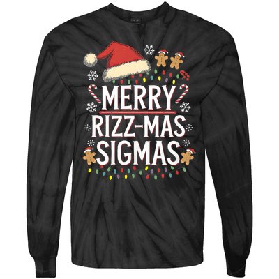 Merry Sigmas Funny Gen Alpha X Mas Santa Christmas Tie-Dye Long Sleeve Shirt