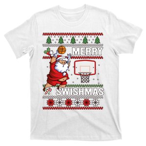 Merry Swishmas Funny Santa Claus Christmas Basketball Lover T-Shirt