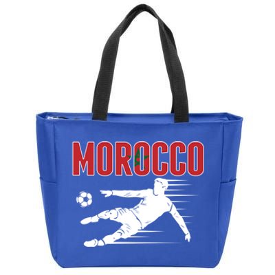 Morocco Soccer Fans Jersey Cool Gift Moroccan Football Supporters Gift Zip Tote Bag