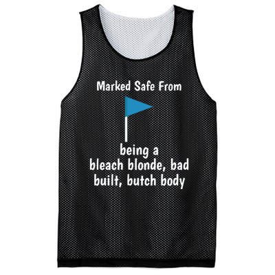 Marked Safe From Being A Bleach Blonde Bad Built Butch Body Mesh Reversible Basketball Jersey Tank