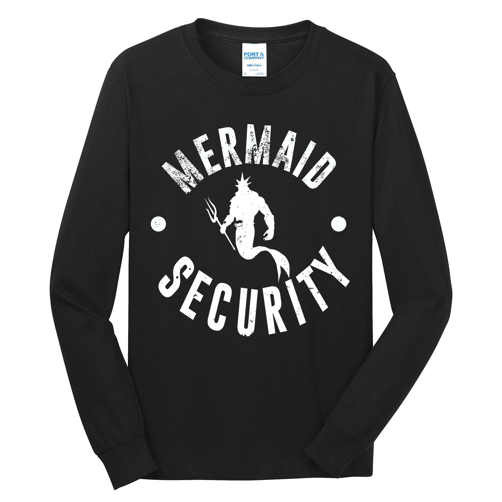 Mermaid Security Funny Swimming Costume Tall Long Sleeve T-Shirt