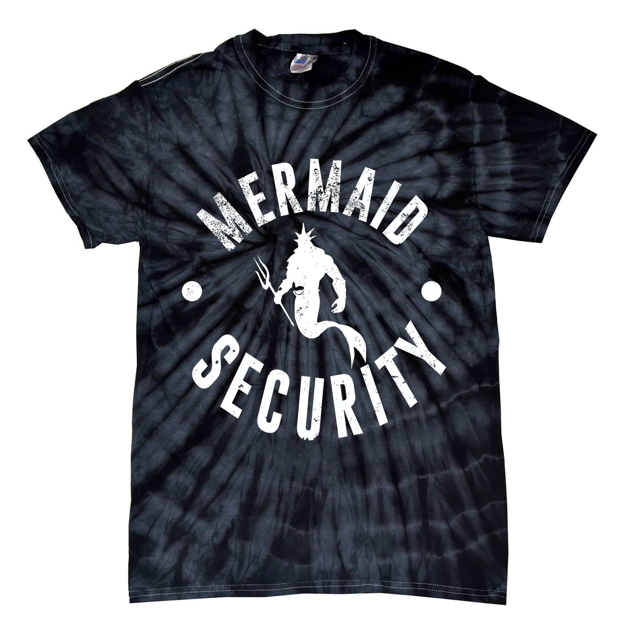 Mermaid Security Funny Swimming Costume Tie-Dye T-Shirt