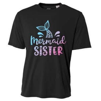 Mermaid Sister Funny Girls Family Matching Birthday Cooling Performance Crew T-Shirt