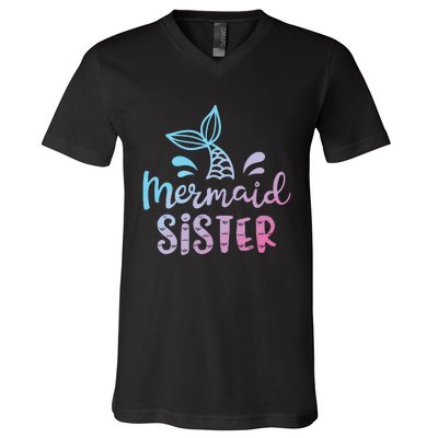 Mermaid Sister Funny Girls Family Matching Birthday V-Neck T-Shirt