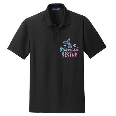 Mermaid Sister Funny Girls Family Matching Birthday Dry Zone Grid Polo