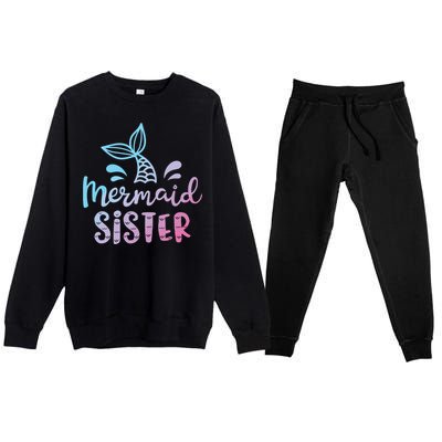 Mermaid Sister Funny Girls Family Matching Birthday Premium Crewneck Sweatsuit Set