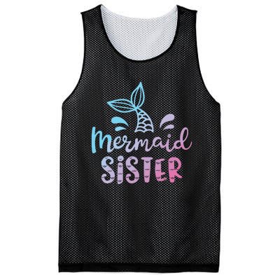 Mermaid Sister Funny Girls Family Matching Birthday Mesh Reversible Basketball Jersey Tank