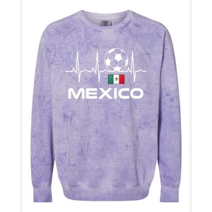 Mexico Soccer Gift Mexico Futbol Heartbeat Gift Gift Colorblast Crewneck Sweatshirt