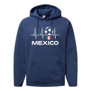 Mexico Soccer Gift Mexico Futbol Heartbeat Gift Gift Performance Fleece Hoodie