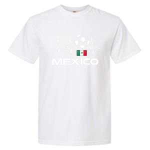 Mexico Soccer Gift Mexico Futbol Heartbeat Gift Gift Garment-Dyed Heavyweight T-Shirt