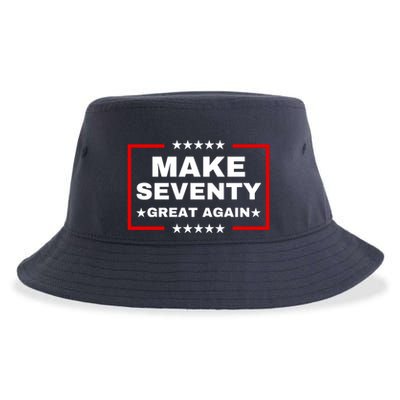 Make Seventy Great Again Funny Birthday Make 70 Great Again Sustainable Bucket Hat
