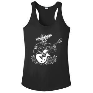 Mariachi Skeleton Guitar Racerback Ladies PosiCharge Competitor Racerback Tank