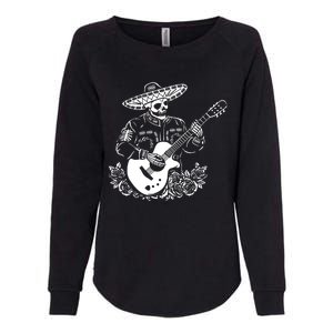 Mariachi Skeleton Guitar Racerback Womens California Wash Sweatshirt