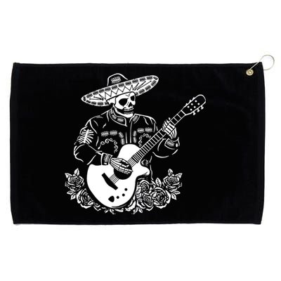 Mariachi Skeleton Guitar Racerback Grommeted Golf Towel