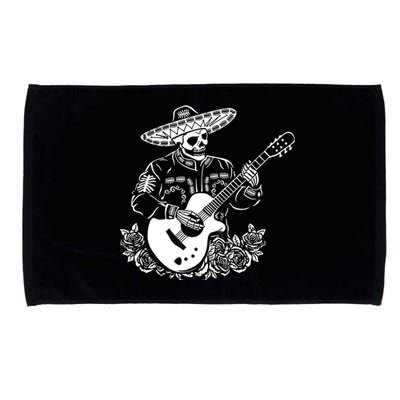 Mariachi Skeleton Guitar Racerback Microfiber Hand Towel