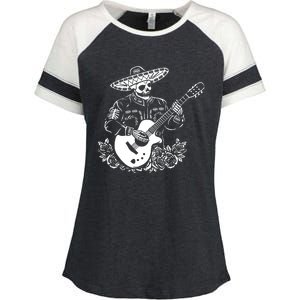 Mariachi Skeleton Guitar Racerback Enza Ladies Jersey Colorblock Tee