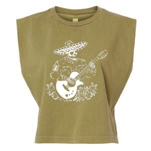 Mariachi Skeleton Guitar Racerback Garment-Dyed Women's Muscle Tee