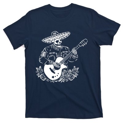 Mariachi Skeleton Guitar Racerback T-Shirt