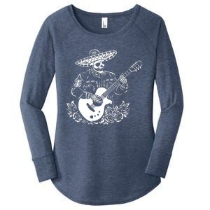 Mariachi Skeleton Guitar Racerback Women's Perfect Tri Tunic Long Sleeve Shirt