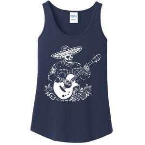 Mariachi Skeleton Guitar Racerback Ladies Essential Tank