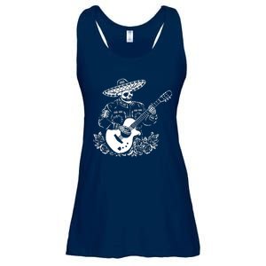 Mariachi Skeleton Guitar Racerback Ladies Essential Flowy Tank