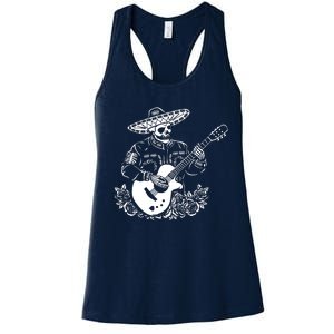 Mariachi Skeleton Guitar Racerback Women's Racerback Tank