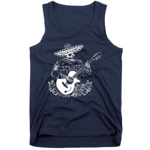 Mariachi Skeleton Guitar Racerback Tank Top